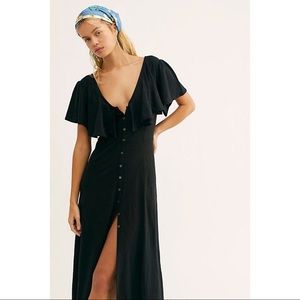 FREE PEOPLE // Messenger Midi Dress // Black